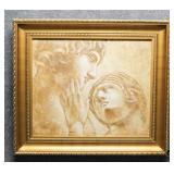 Classical "Lovers" Enhanced Print on Canvas