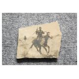 "The Indian Fighter" Tintype Photo on Stone
