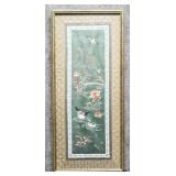 Framed Japanese Embroidery Silk Panel