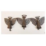 Cast Iron Rustic Angel Bells / 3 Pc