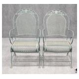 Two Wrought Iron Rocking Patio Chairs