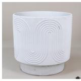 Ceramic Planter W/Grooved Pattern