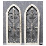 Cathedral Arched Wood and Metal Wall Decor 2/PC