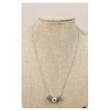 Sterling Silver Necklace w/ Bead Charms