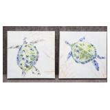 Enhanced Sea Turtle Prints on Canvas 2/PC