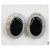 Sterling Silver & Black Onyx Earrings