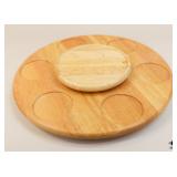 Crate + Barrel Wood 2-Tier Lazy Susan