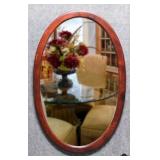Oval Mirror in Wood Frame
