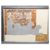 "Five Silver Cats II" Mono Print by Jonna White