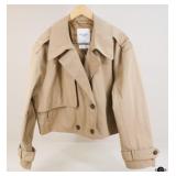 Sz XL Cropped Trench Coat Abercrombie Jacket NWT