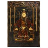 Chinese Emperor Painting on Wood