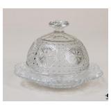Vintage Pressed Glass Butter Dish
