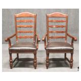 Pair of Ladder Back Arm Chairs