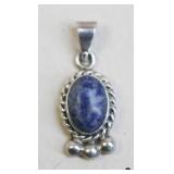 Sterling Silver Pendant w/ Stone