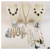 Gold Tone Costume Jewelry / 19 pc