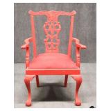 Chippendale Style Painted Arm Chair