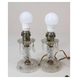 Vintage Glass Boudoir Lamps / 2 Pc