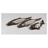Clay Fish Wall Decor / 3 Pc