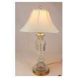 Cut Crystal Lamp W/Metal Base