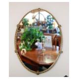 Oval Wall Mirror with Metal Frame