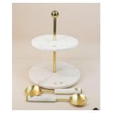 Williams Sonoma Servers & Tiered Marble Tray