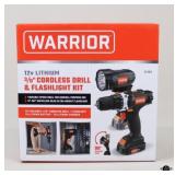 Warrior 12v Lithium Cordless Drill/Flashlight Kit