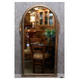 Vintage Arched Mirror in Carved Wood Frame
