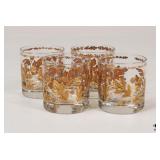 Culver Gold Leaf Rocks Glasses / 4 pc