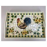 Mosaic Rooster Tray