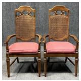 Pair of Cane Back Dining Arm Chairs