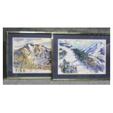 "Aspen Moutains" Prints by Cecile Johnson 2/PC