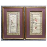 Asian Silk Embroidery Panels 2/PC