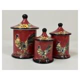 Red Rooster Canister Set / 3 pc