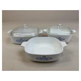 Corningware "Blue Cornflower" Casserole Dishes