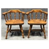 Barrel Back Arm Chairs / 2 pc
