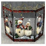 Painted Metal Fireplace Screen