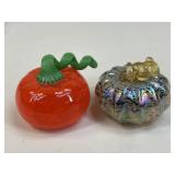 Art Glass Blown Pumpkins / 2 pc