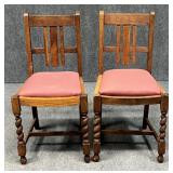 Pair of Antique Chairs w/Barley Twist Legs