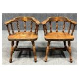 Pair of Barrel Back Dining Chairs