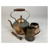Copper Oil Can, Canister, Kettle, Bottle Opener