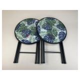 Pair of Glass Top Patio End Tables