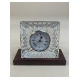 Waterford Crystal Clock w/Wood Base