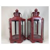 Pair of Rustic Metal Lanterns