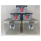 Storage Bins 66 Qt. & 3 Gal. / 5 pc