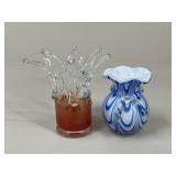 Art Glass Vases / 2 pc