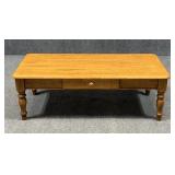 Coffee Table w / Storage Drawer & Turned Legs