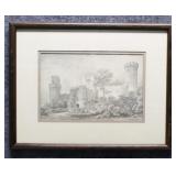 Vintage Warwick Castle in England Print