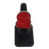 Sz 6 Sterling Silver Coral Ring