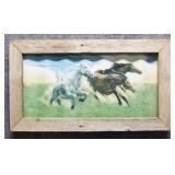 'Wild Horses' Print on Corrugated Metal