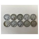 1918 - 1945 Dimes/ 10 pc